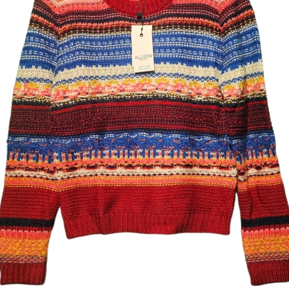 Allison New York NWT Colorful Striped Knit Sweater Size Small PTP 19 - Picture 2 of 5